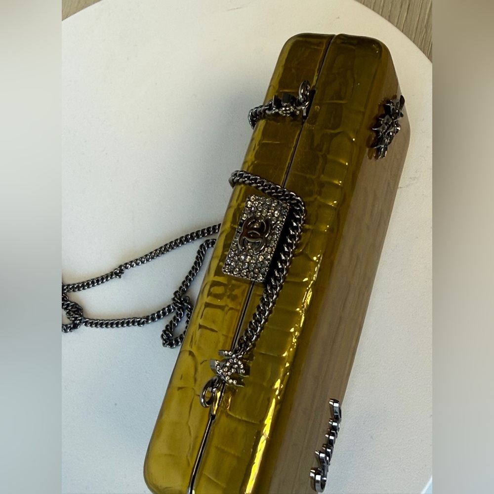 Chanel Minaudiere Gold Crystal Crocodile Clutch Bag - Picture 14 of 16